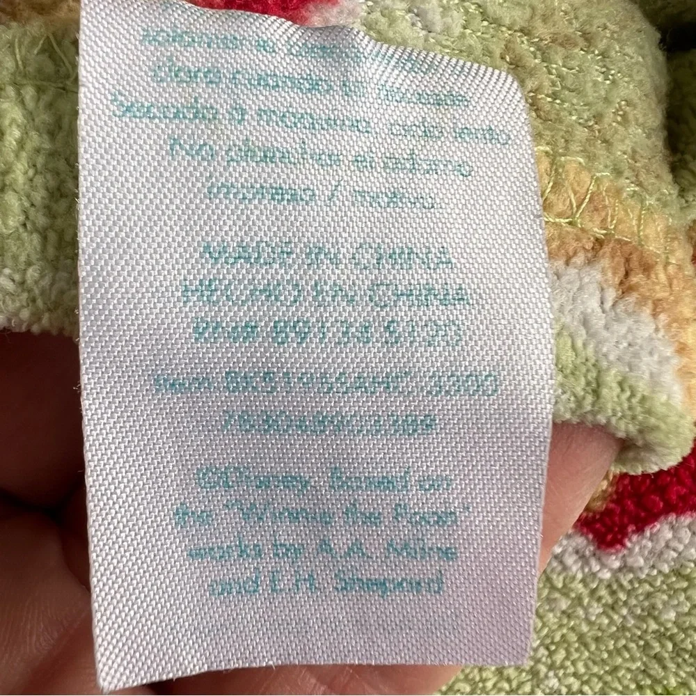 Disney Baby Winnie The Pooh Honey Pot Bumble Bee Fleece Baby Blanket Green 30x33